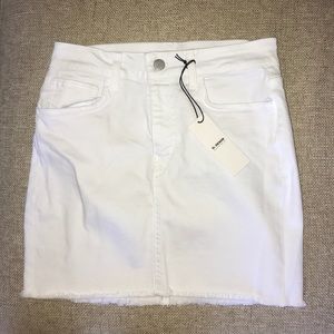 White denim skirt